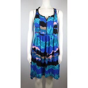 I LOVE RONSON - HEART - BLUE TIE DYE PRINT FIT & FLARE DRESS - SIZE 4 - NWT